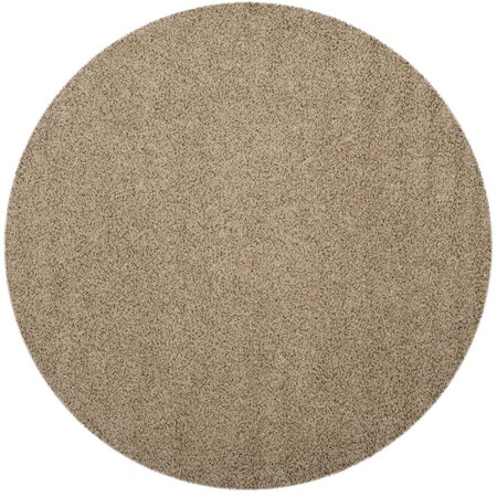 Safavieh 6 ft. 7 in. x 6 ft. 7 in. SGA-Athens Shag Round Machine Made Rug Beige SGAS119G-7R